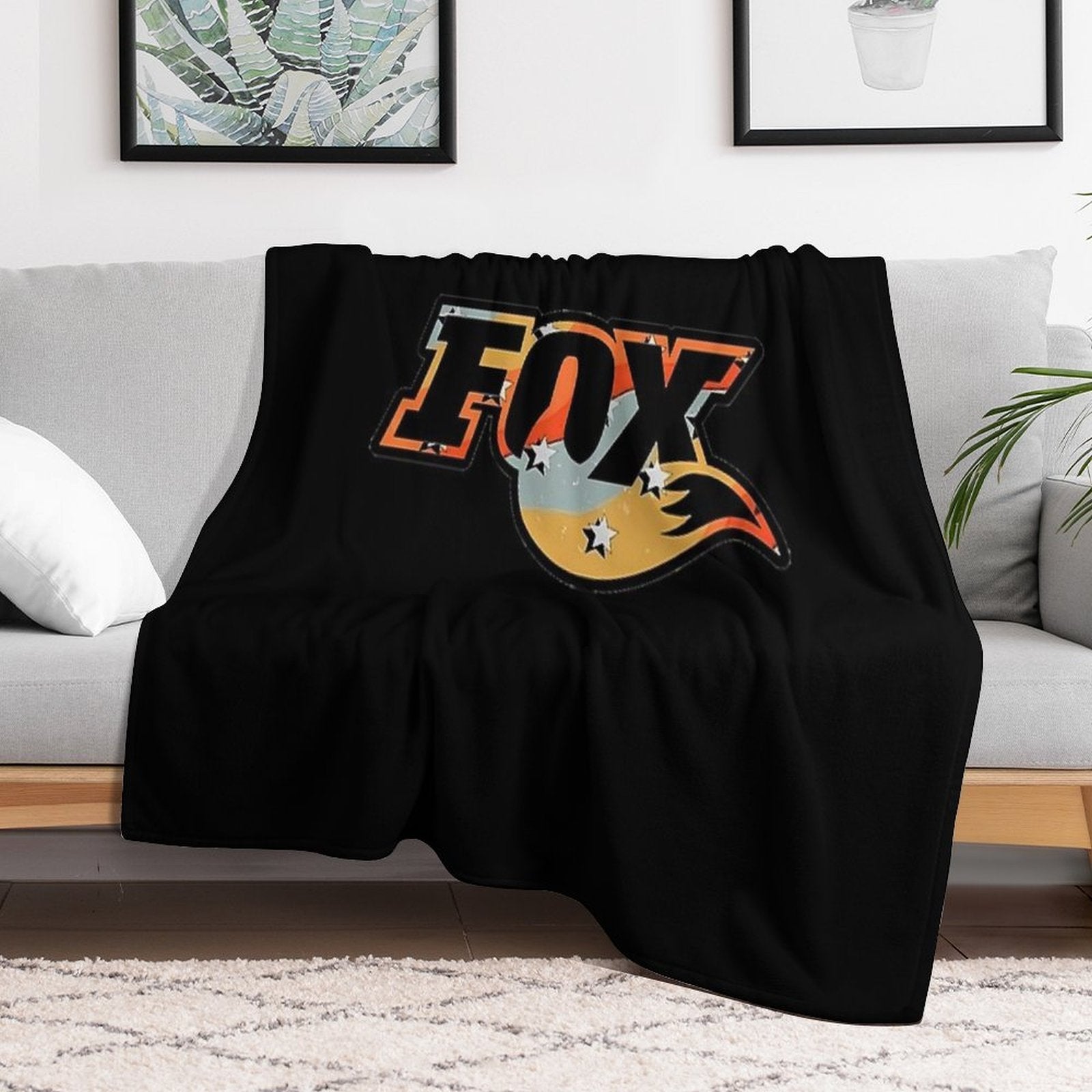 Unique Fox Design Throw Blanket
