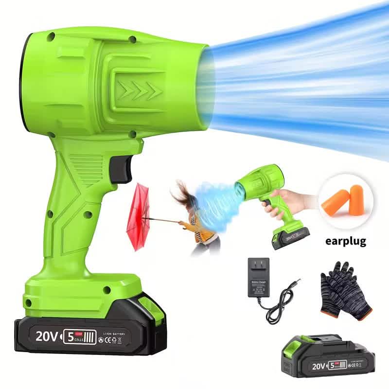 Turbo Jet Handheld Cordless Blower for Leaves, Dust & Car Drying